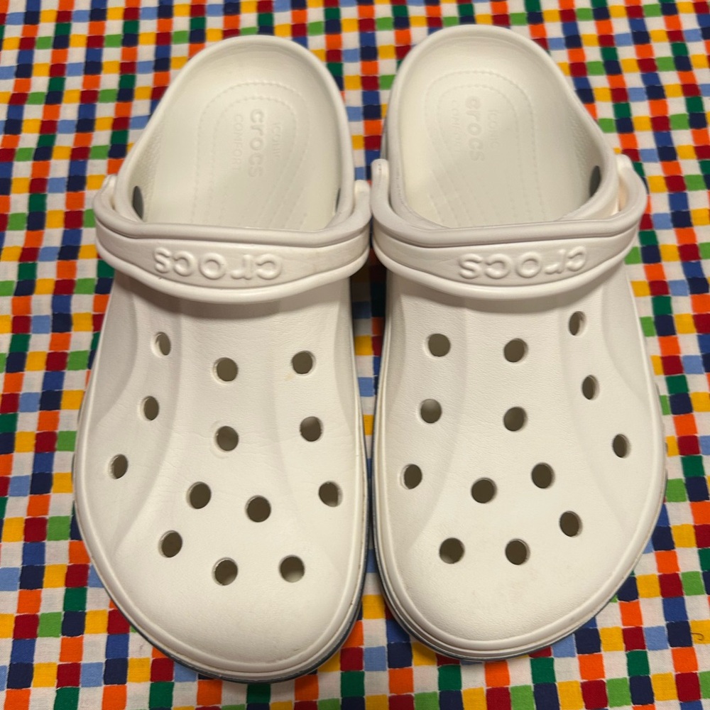 CROCS White Slip-On Sandals 10